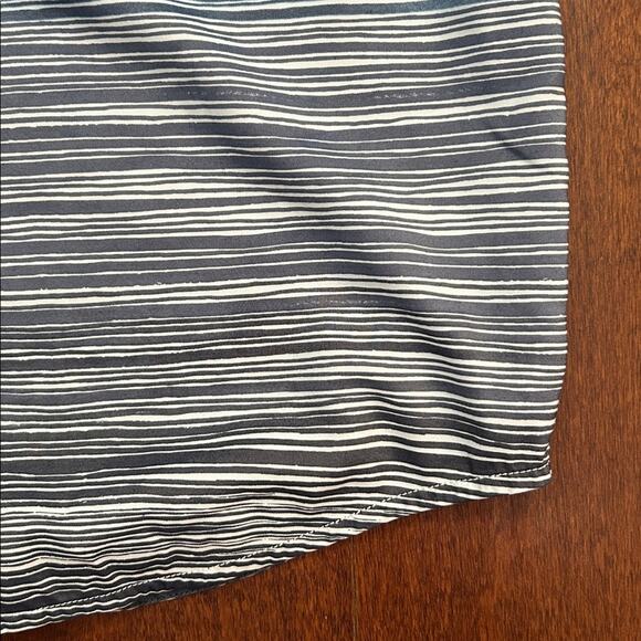 Tommy Bahama Aqua and Blue Striped Tencel and CoolMax Polyester Shirt, Size XL - Picture 8 of 16